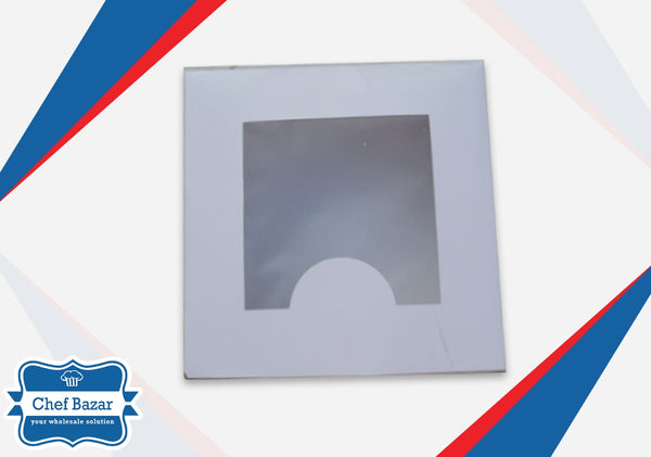 Card Board Cake Box with transparent window 10 x 10 x 4 inches - chefbazarco
