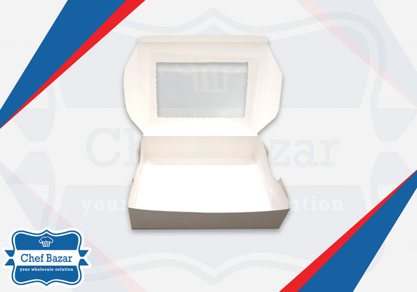 White Cardboard Box for Brownies/Desserts (Extra Large) 12 x 9 x 3 inches - chefbazarco