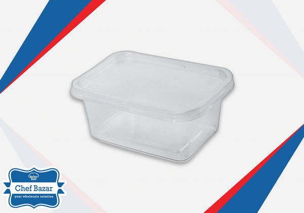 200ML Plastic Container with Lid (Rectangle) - chefbazarco
