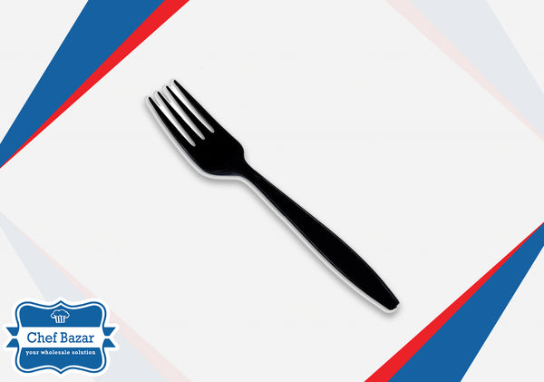 Heavy-Duty Black Plastic Forks - chefbazarco