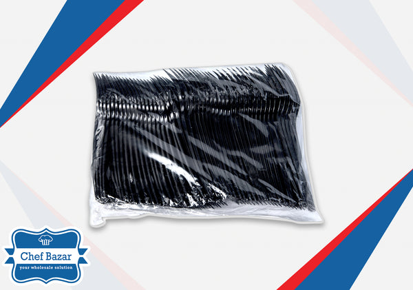 Heavy-Duty Black Plastic Forks - chefbazarco