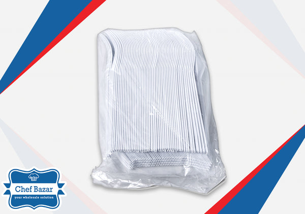 Heavy-Duty White Plastic Forks - chefbazarco