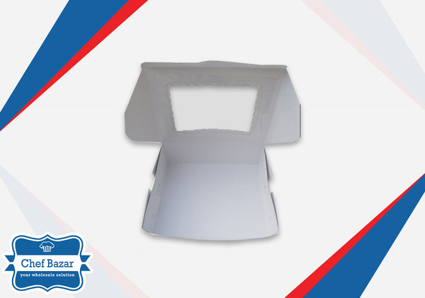 White Cardboard Box for Brownies/Desserts (Medium) 6 x 5 x 2.5 inches - chefbazarco