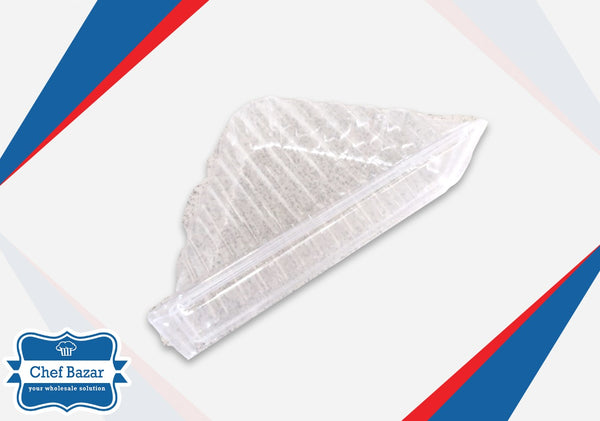 Pack of 10 Clear Plastic Sandwich Container with Hinged Lid - chefbazarco