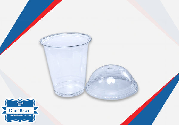 12OZ Plastic Glass with Dome Lid - chefbazarco