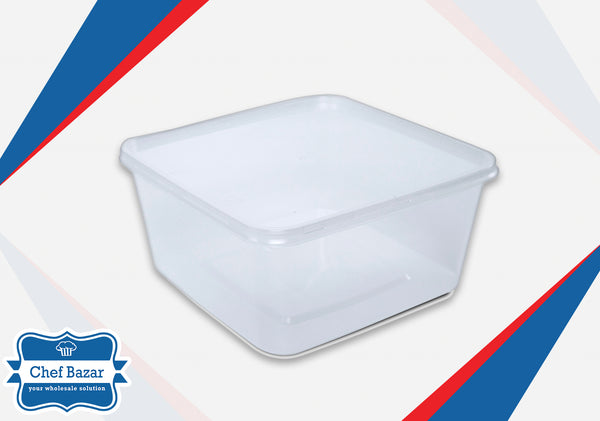 1500ML Plastic Container with Lid (Square) - chefbazarco