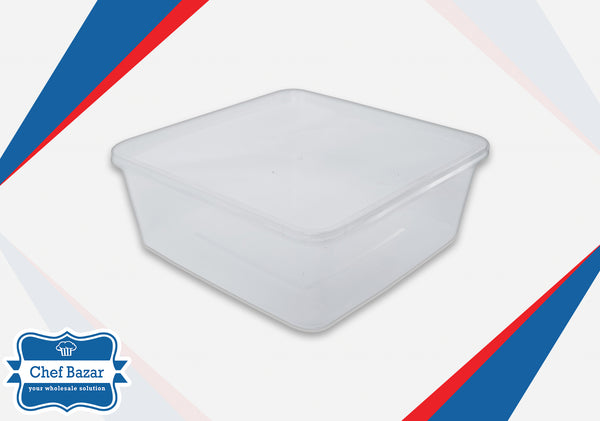 2000ML Plastic Container with Lid (Square) - chefbazarco