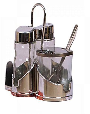 3 Pcs Salt n Pepper And Sauce with Table Napkin Holder Set (4 in 1) - chefbazarco