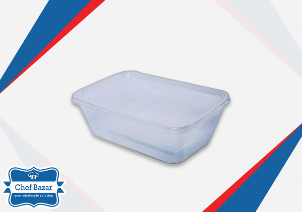 750ML Plastic Container with Lid (Rectangle) - chefbazarco
