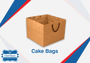 Pack of 4 Cake /Food Delivery Kraft Paper Bags with String Handles - chefbazarco