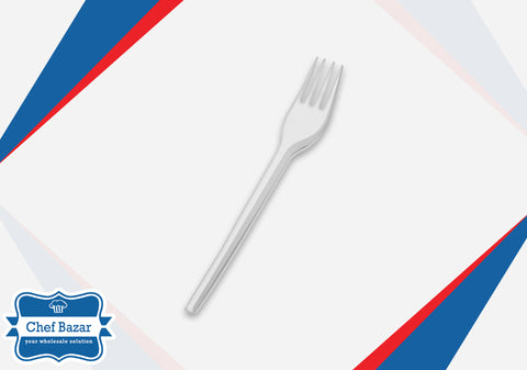 Pack of 100 Heavy-Duty White Plastic Forks - chefbazarco