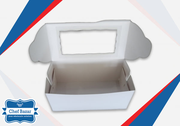 White Cardboard Box for Brownies/Desserts (Small) 6 x 3 x 3 inches - chefbazarco