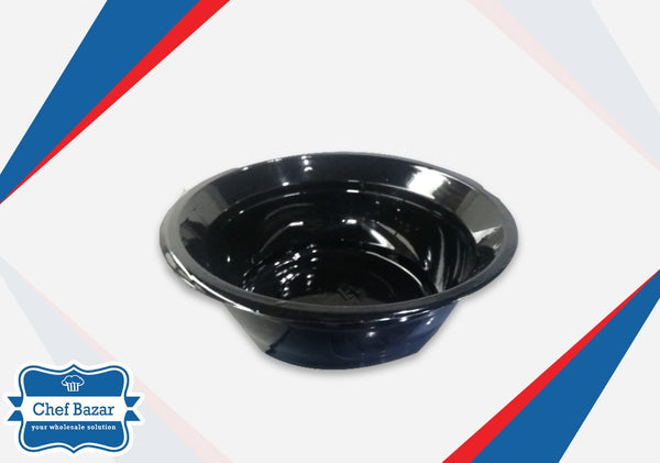 Black Base Plastic Container Bowl with Lid - chefbazarco