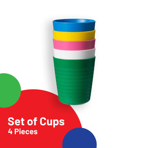 4 Pcs Kids Junior Cups High Grade Plastic - chefbazarco
