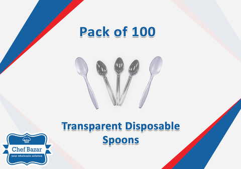 Heavy-Duty Clear Plastic Table Spoons (economy) - chefbazarco